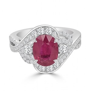 a diamond fashion ring with oval-cut gemstone from Frederic Sage.