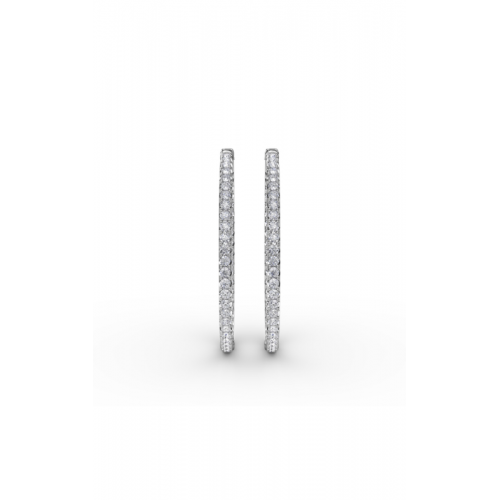 Gorgeous diamond hoop earrings in white gold