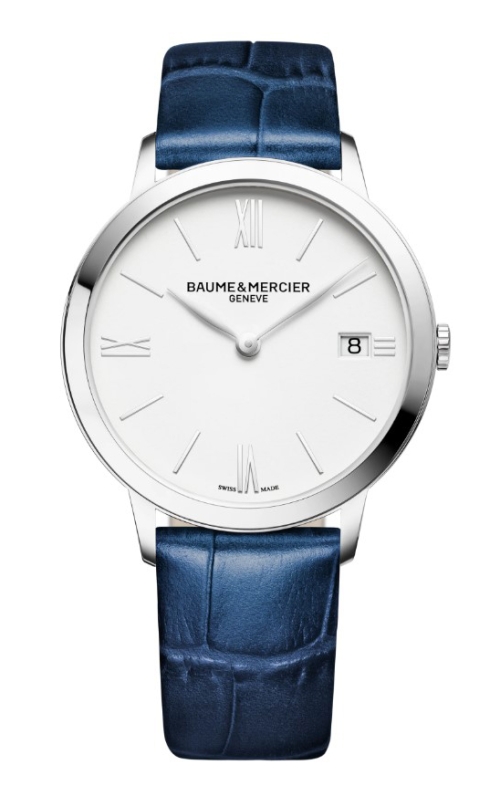 Baume & Mercier Classima 36.5mm (M0A10355) Quartz movement with a white dial and blue calfskin strap