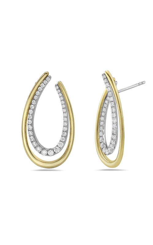 Gold and Diamond Arch Earrings