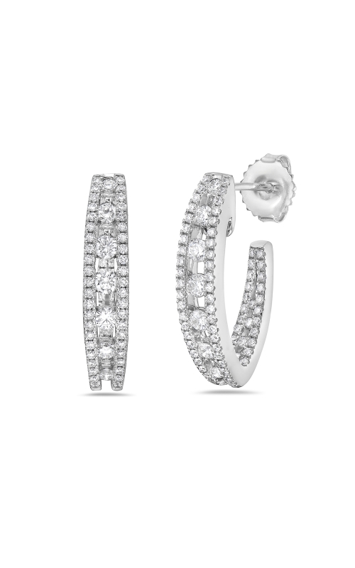 Floating Diamond In and Out Hoop