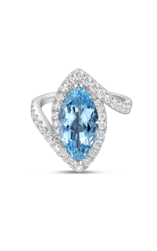 Stencil Marquise Shape Aquamarine Ring