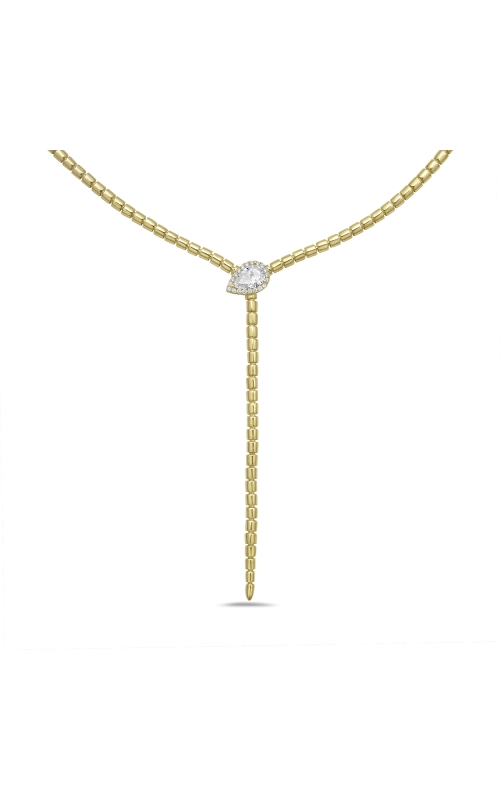 18K Yellow Gold Cocktail Necklace with Pear Shape Diamond