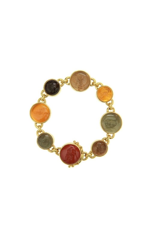 Neutral Round Venetian glass intaglio bracelet
