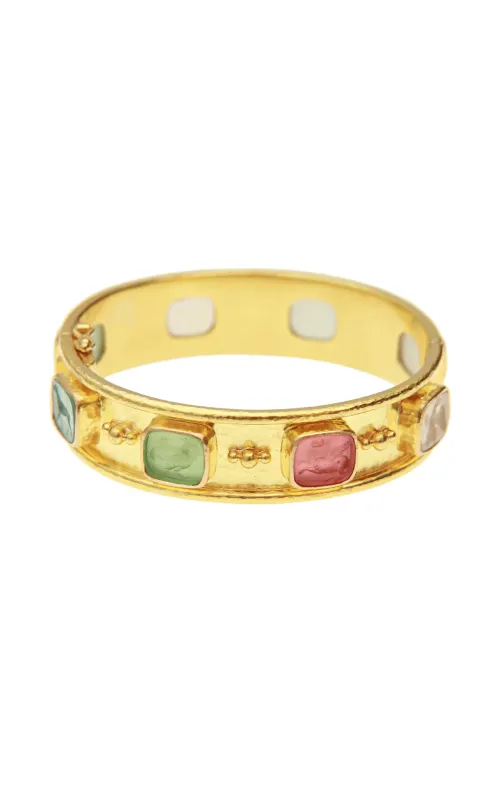 Elizabeth Locke Pastel Square Animals hinged bangle
