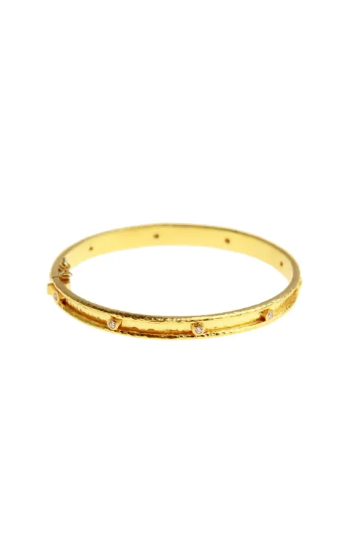 Elizabeth Locke Very Narrow Flat Thin Diamond Bangle