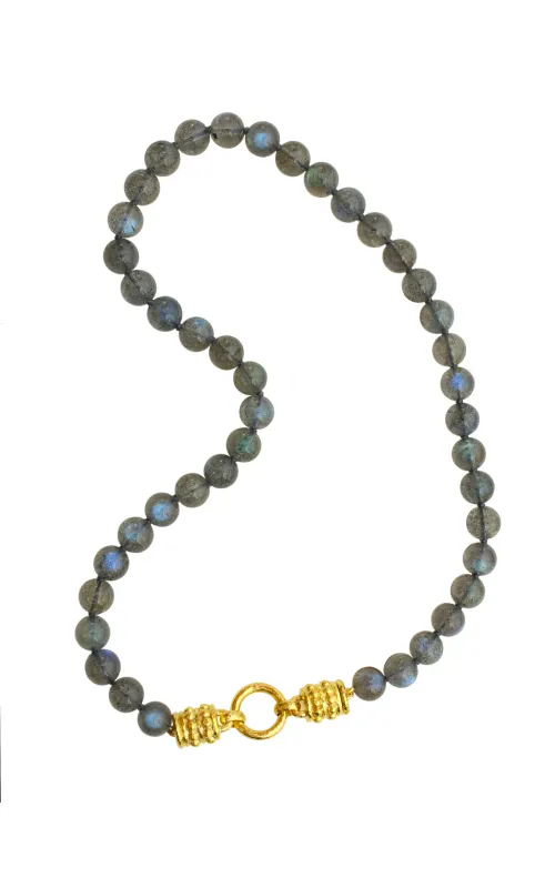 Elizabeth Locke Labradorite Bead Necklace
