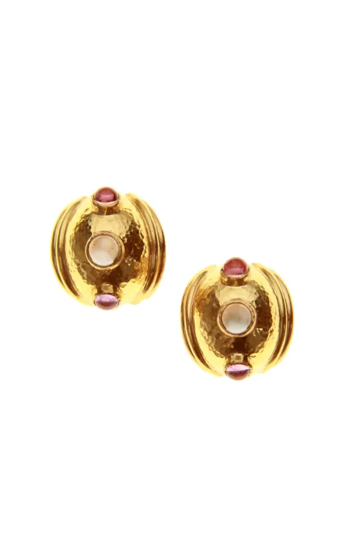 Elizabeth Locke Small Tutti-Frutti Puff Earrings