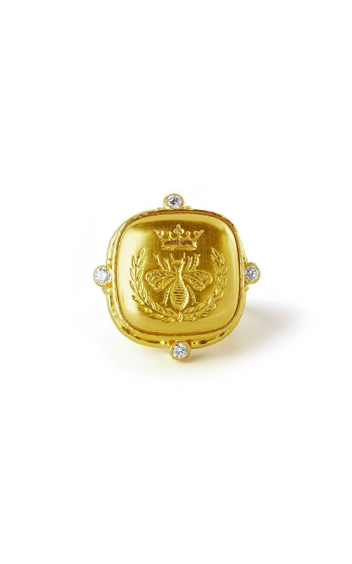 Gold Queen Bee Ring with Diamonds