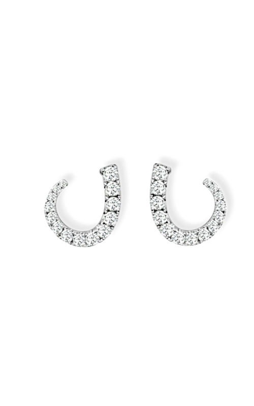 Small Open Pear Shape All Diamond Post Earrings