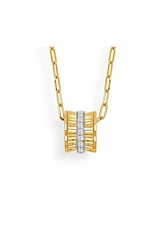 Bella Sphere 1 Row Diamond Gold Pendant With Paperclip Chain