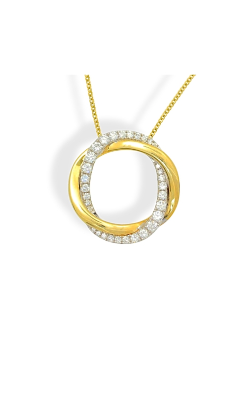Half-Diamond Halo Pendant With Chain