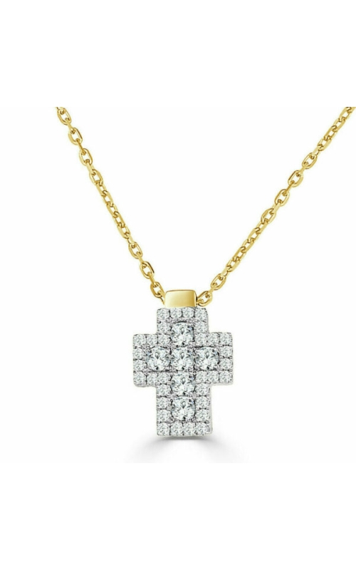 Cross Diamond Pendant With Polish Bale And Chain