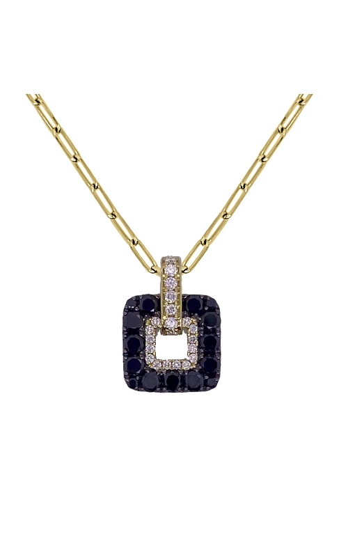 Black & White Diamond Nebula Pendant With Chain
