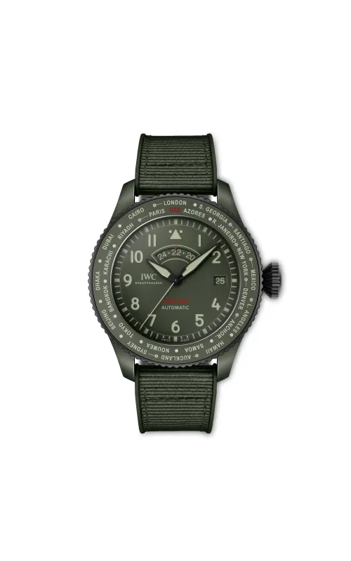 IWC Pilots Watch Timezoner TOP GUN Woodland Automatic Ceramic