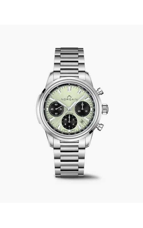 Norqain Freedom 40 mm Pistachio Sunburst Dial Stainless Steel Strap