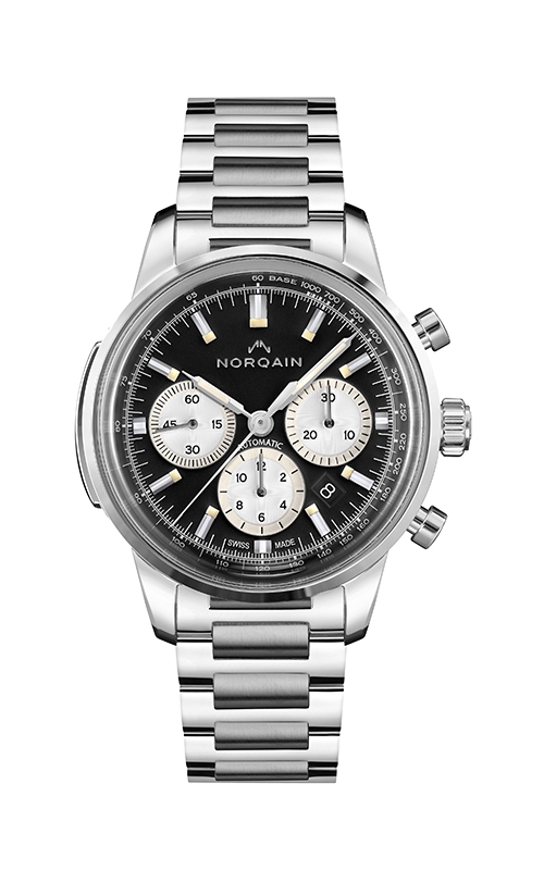 Norqain Freedom 43 mm Black Dial Stainless Steel Strap