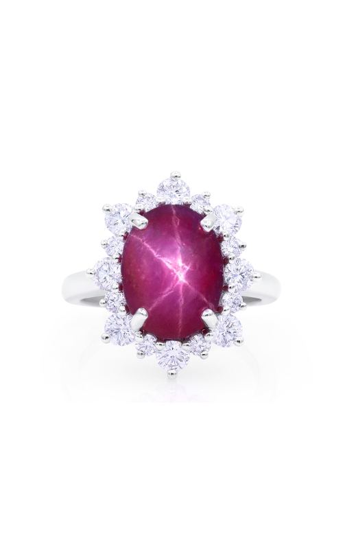 Platinum 7.26ctw Cabochon Star Ruby Ring