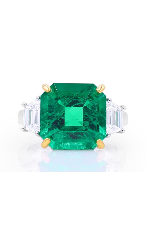 Platinum 6.94ctw Colombian Emerald Ring