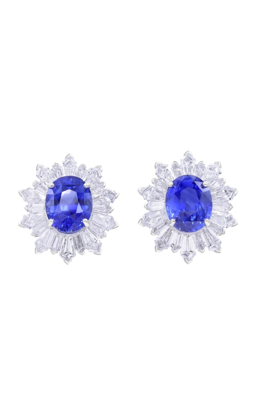 Platinum 14.05ctw Ceylon Sapphires Earrings