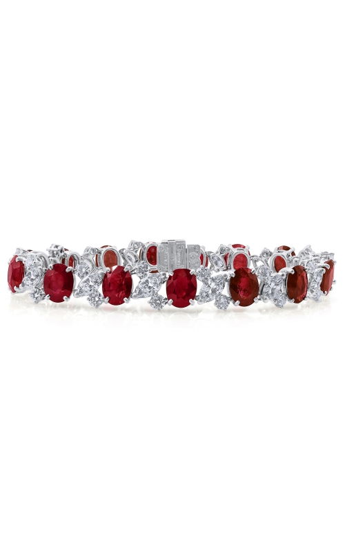 Platinum 28.70ctw Burma Rubies Bracelet