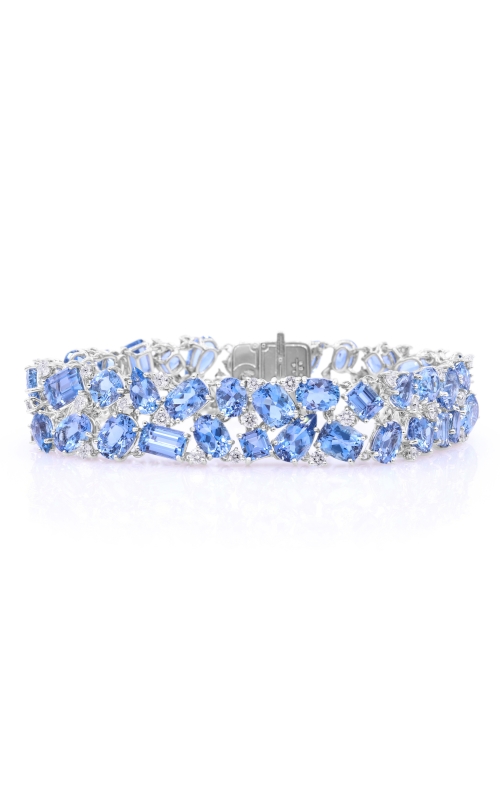 Platinum 36.69ctw Shape Aquamarines Bracelet