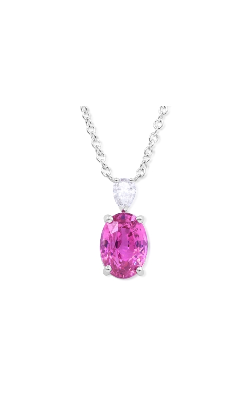 Platinum 4.02ctw Vivid Pink Sapphire Pendant Necklace