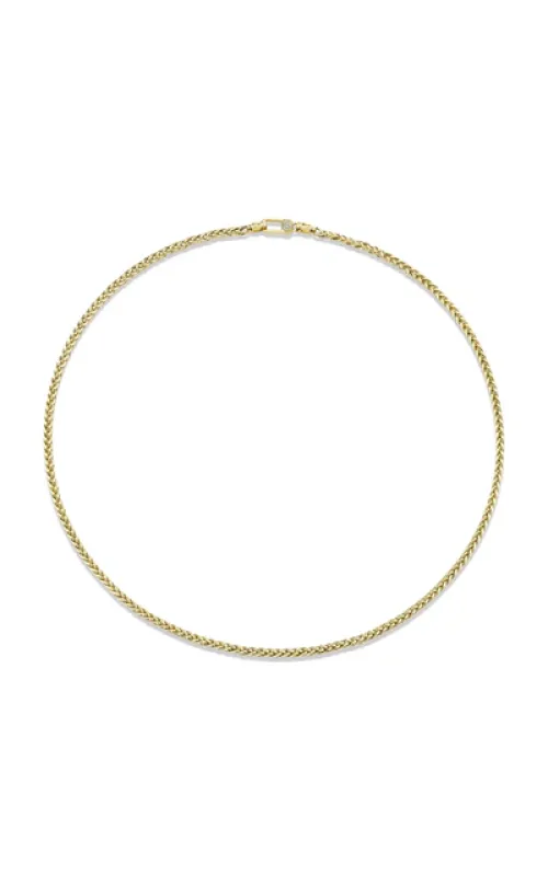 Diamond Mens Wheat Chain Necklace