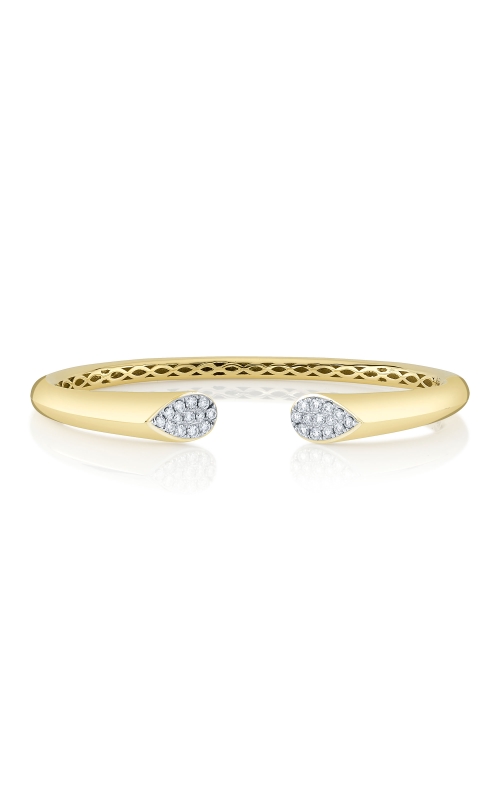 0.54CT 14K Yellow Gold Diamond Pave Bangle