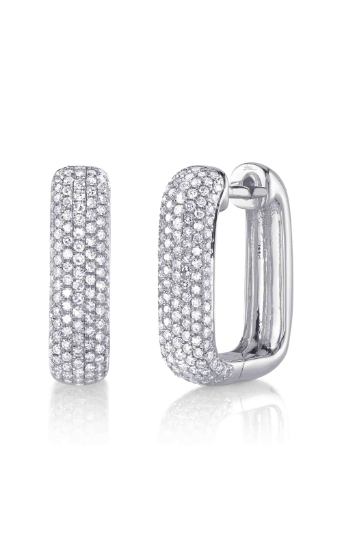 0.59Ct. Diamond Pave Rectangle Hoop Earrings