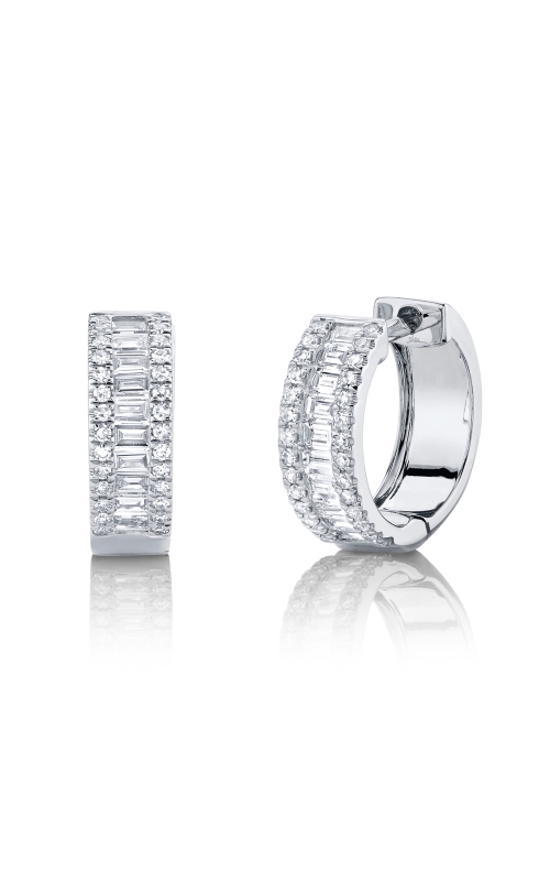 0.49CT Diamond Baguette Huggie Earrings
