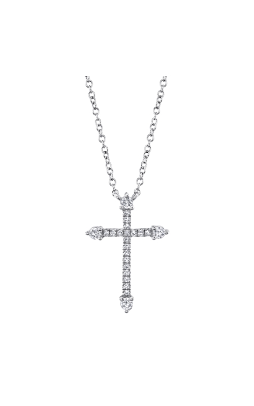 0.17CT 14K White Gold Diamond Cross Necklace