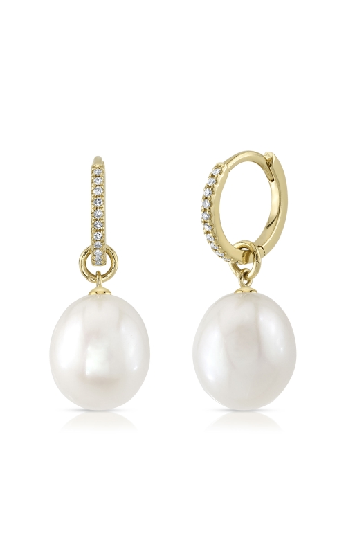 0.06CT Diamond & Cultured Pearl Earrings