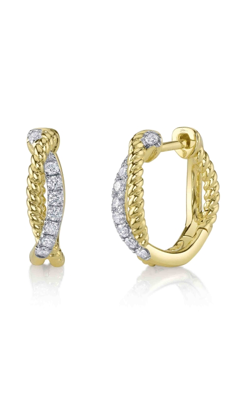 0.21CT Diamond Twisted Hoop  Earrings