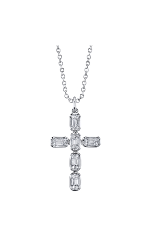 0.30CT Diamond Baguette Cross Necklace