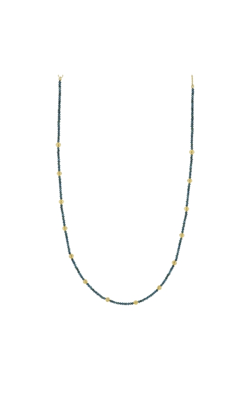18K Yellow Gold Blue Diamond Chain with Strie Cushions