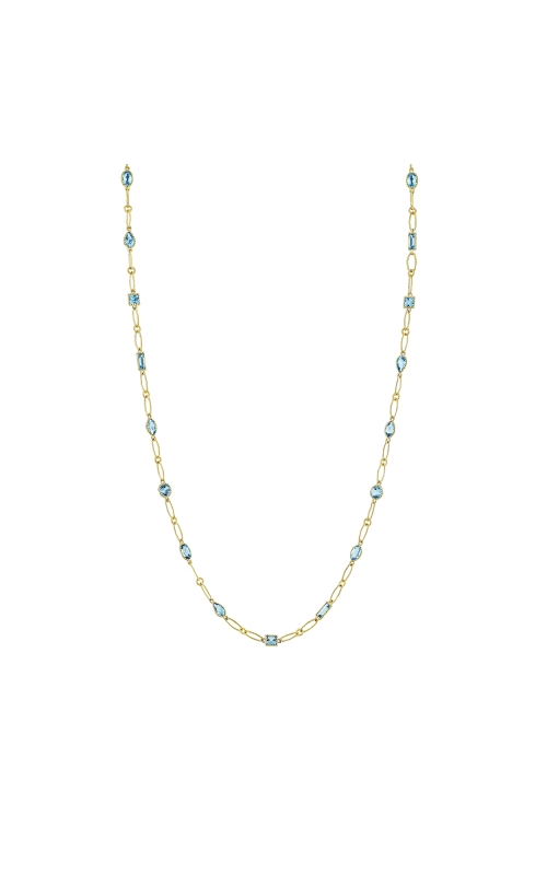 18K Yellow Gold Blue Topaz Lacey Chain
