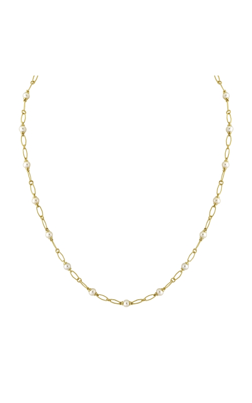 18K Yellow Gold Pearl Lacey Chain