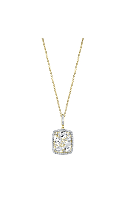 18K Yellow Gold Chain with White Topaz in Mixed Shapes and Sizes